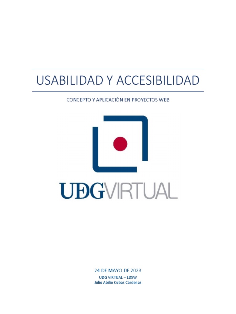 Usabilidad y Accesibilidad | PDF | Usabilidad | Interfaz de usuario