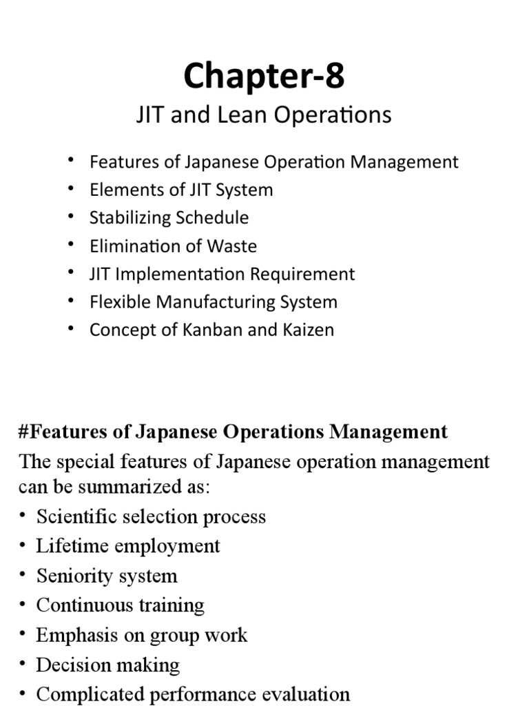 JIT and Lean Operations Overview | PDF | Lean Manufacturing | Engineering