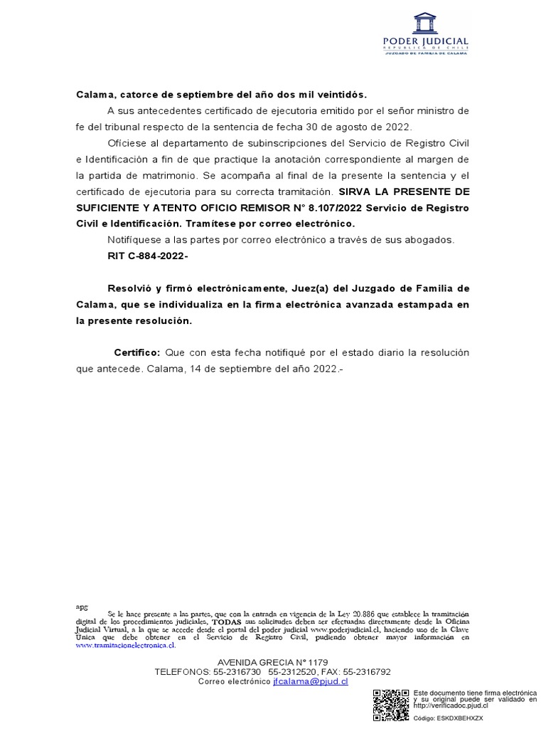 certificado ejecutoriada 2 | PDF | Fax | Sentencia (ley)