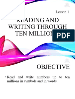 Lesson 1 Reading and Writing Numbers Through Ten Millions