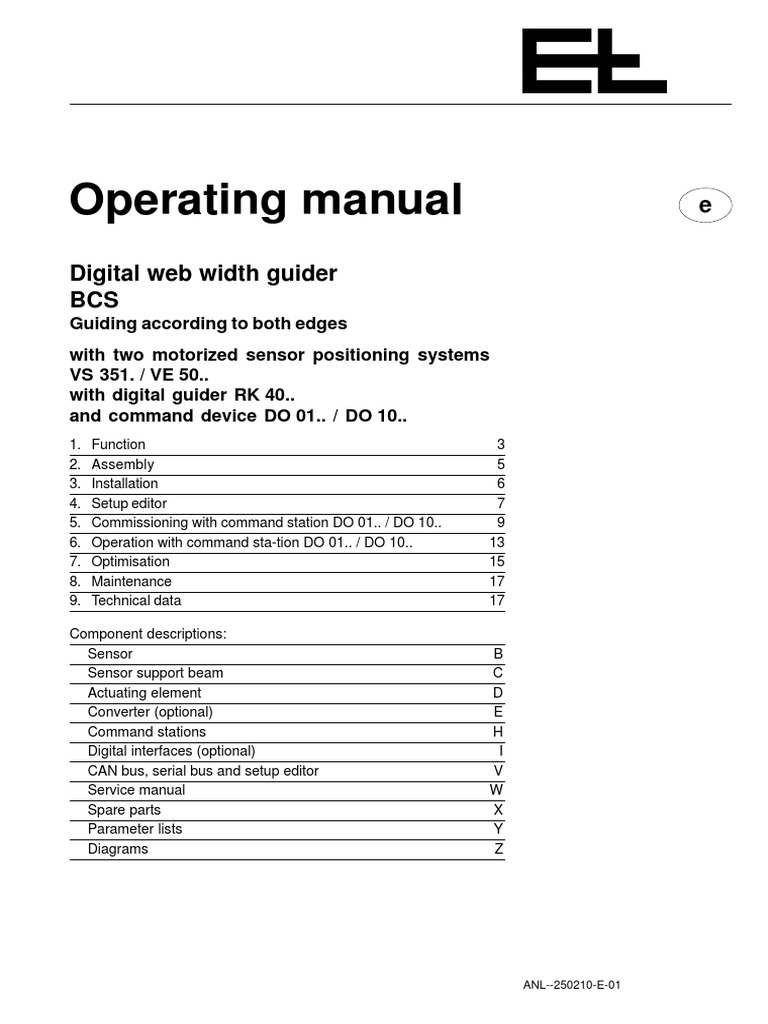 Digital Web Width Guider Manual | PDF | Switch | Electrical Engineering