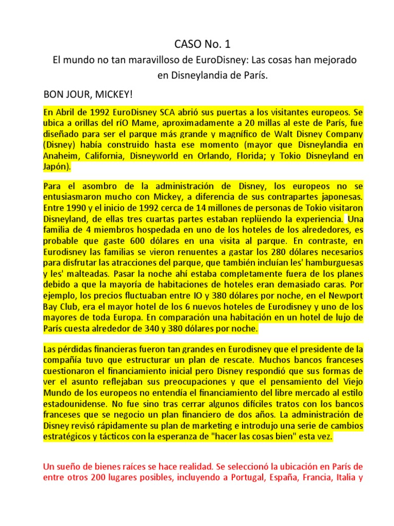 Caso de EuroDisney Tarea Alma PDF