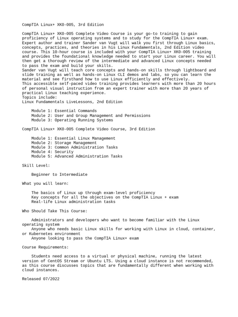 Linux+ Exam Prep for Admins & Devs | PDF | Computers | Technology ...