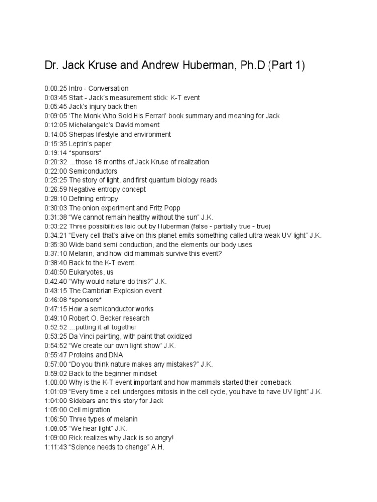 Jack Kruse & Andrew Huberman Insights PDF