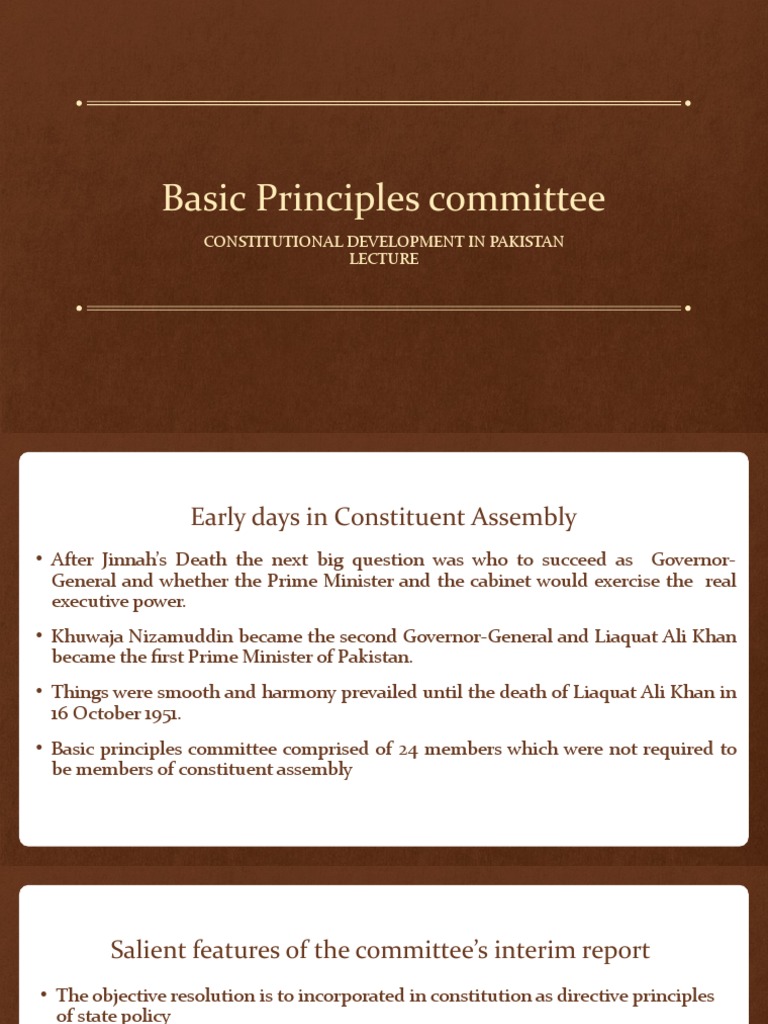 Basic principles committee pdf