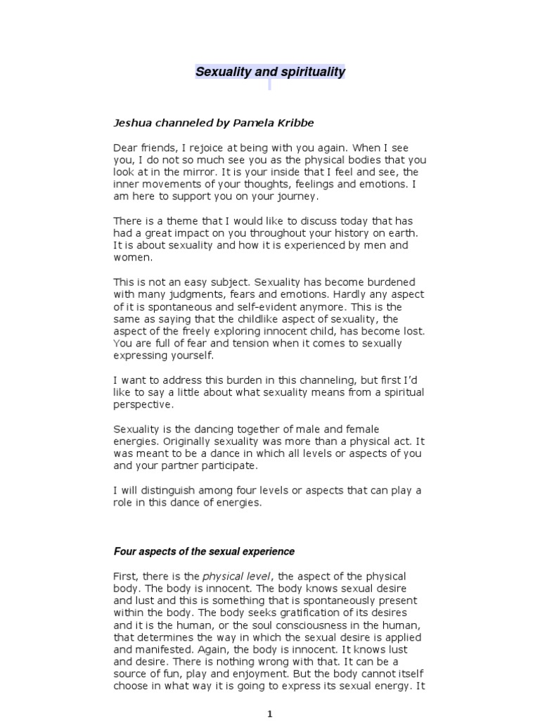 Sexuality and Spirituality | PDF | Emotions | Intimate Relationships
