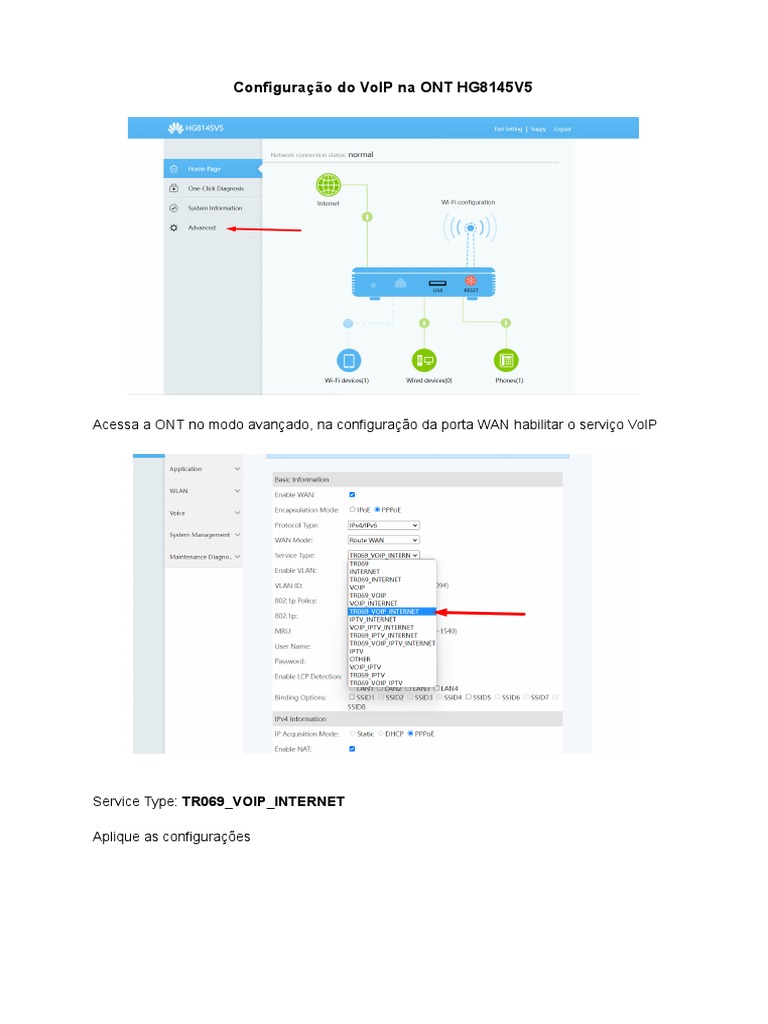 Configuração VoIP ONT HG8145V5 | PDF