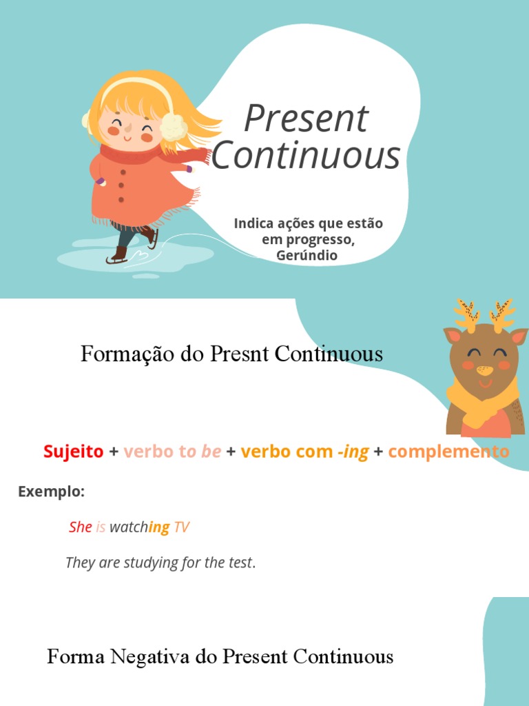 Formação e Uso do Present Continuous | PDF | Artes Linguísticas e ...