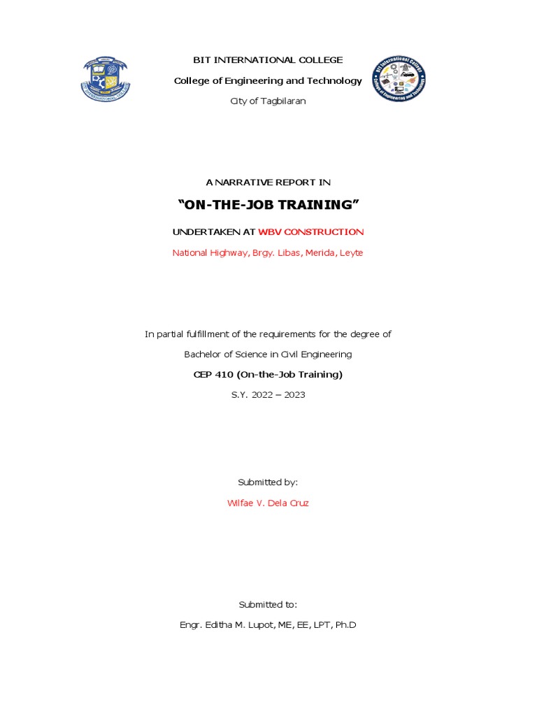 OJT Narrative Report - CE | PDF