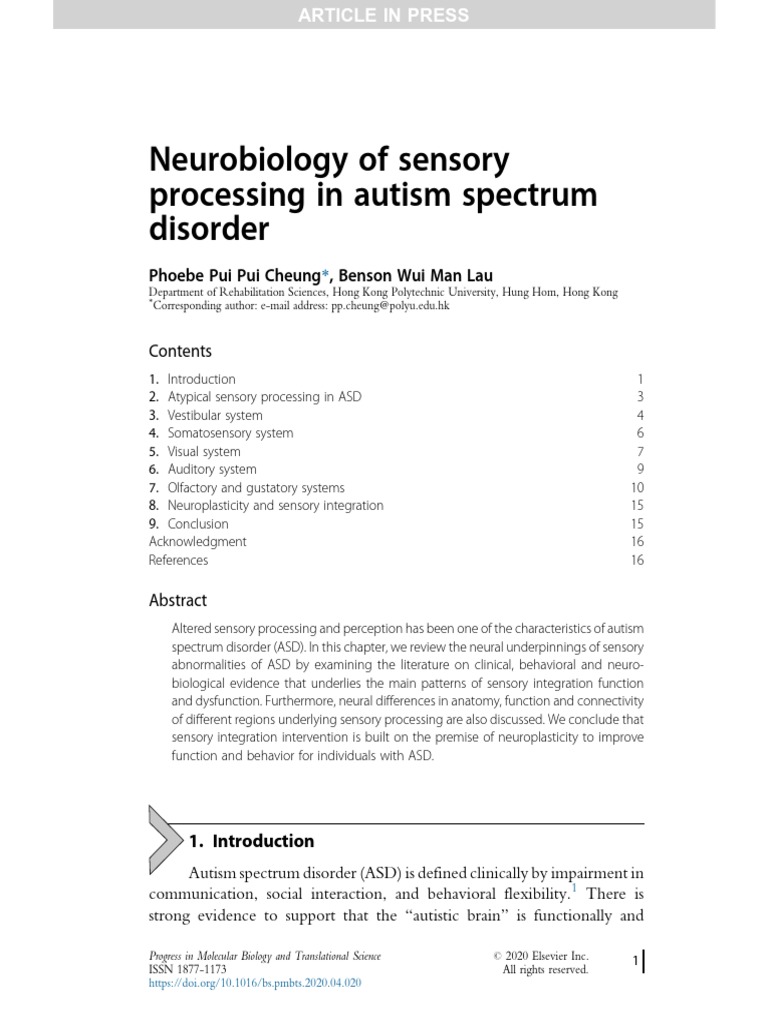 Copia de 4 Neurobiology of Sensory Processing in Autism Spectrum