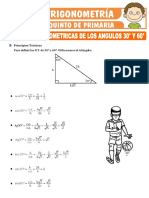 Razones Trigonometricas de Los Angulos 30° y 60° para Quinto de Primaria