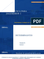 Sesión 1 - Semana1 - Matemática para Ingenieros I - Determinantes - Matrices