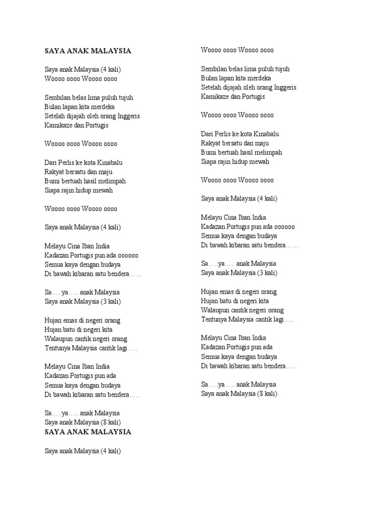 Saya Anak Malaysia | PDF