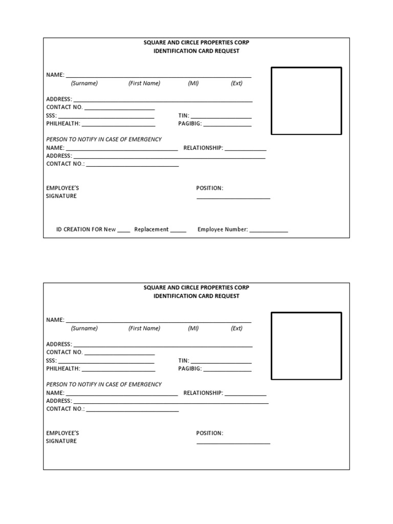 Id Request Form | PDF