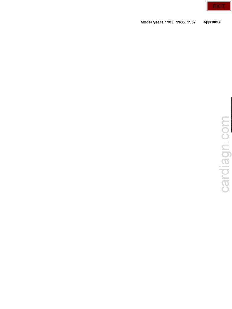 Model Years 1985, 1986, 1987 Appendix | PDF