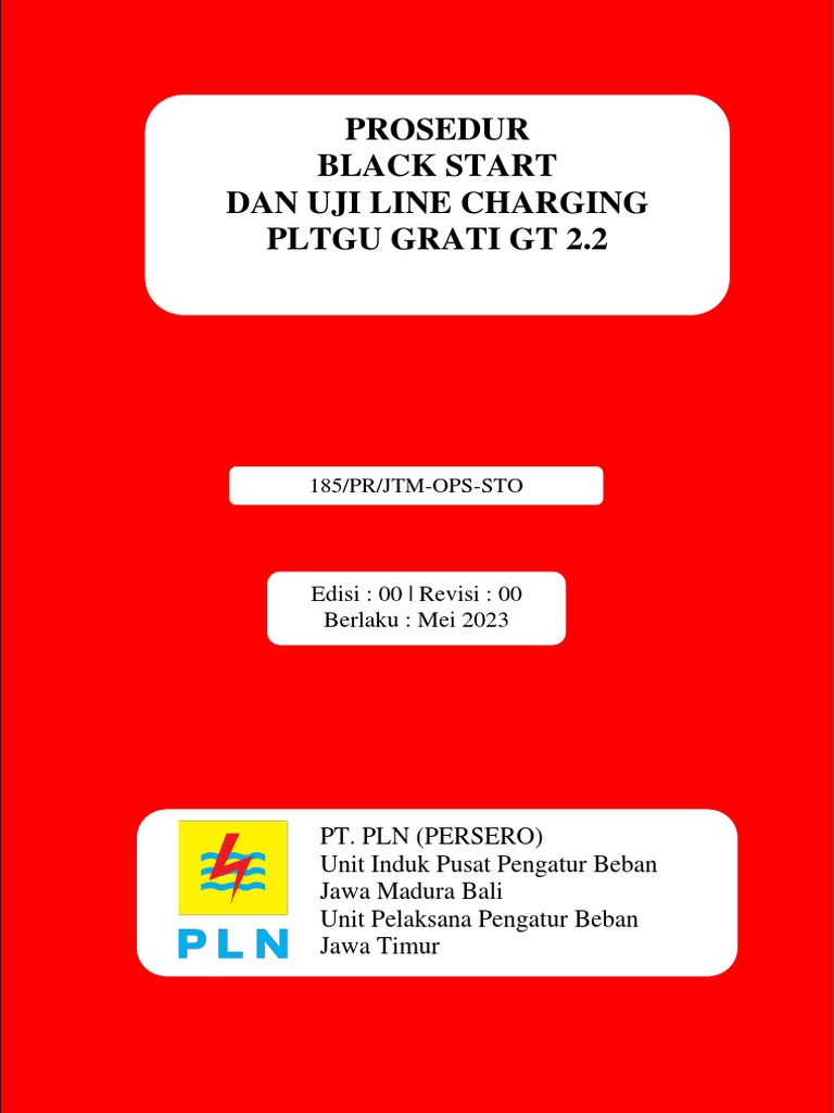 Prosedur Black Start Dan Line Charging PLTGU Grati GT 2 2 PDF