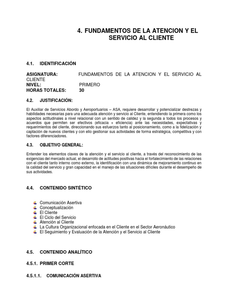 Fundamentos de Atención al Cliente | PDF | Cliente | Servicio al Cliente