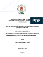 Análisis para La Implementación de Un Centro de Apoyo para Madres Adolescente de La Ciudad de Milagro.