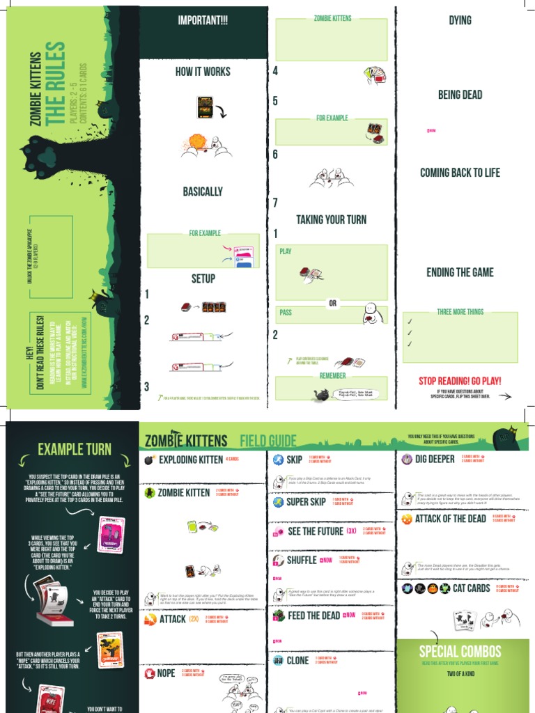 Zombie Kittens Rules | PDF