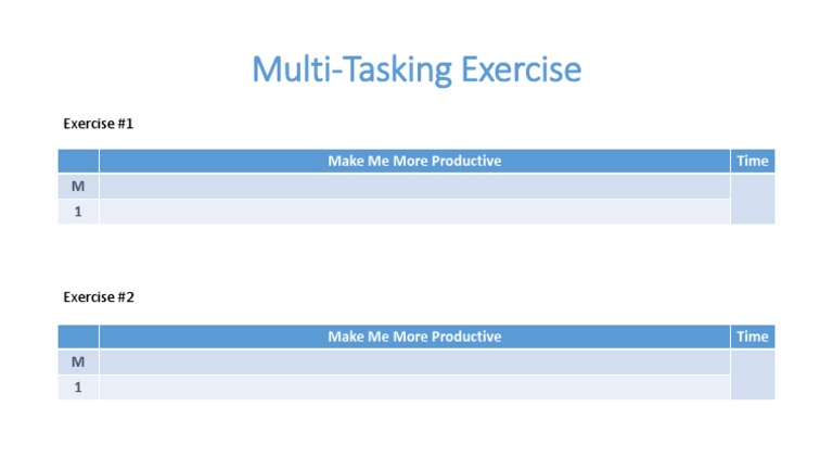 Multi Tasking Exercise PDF