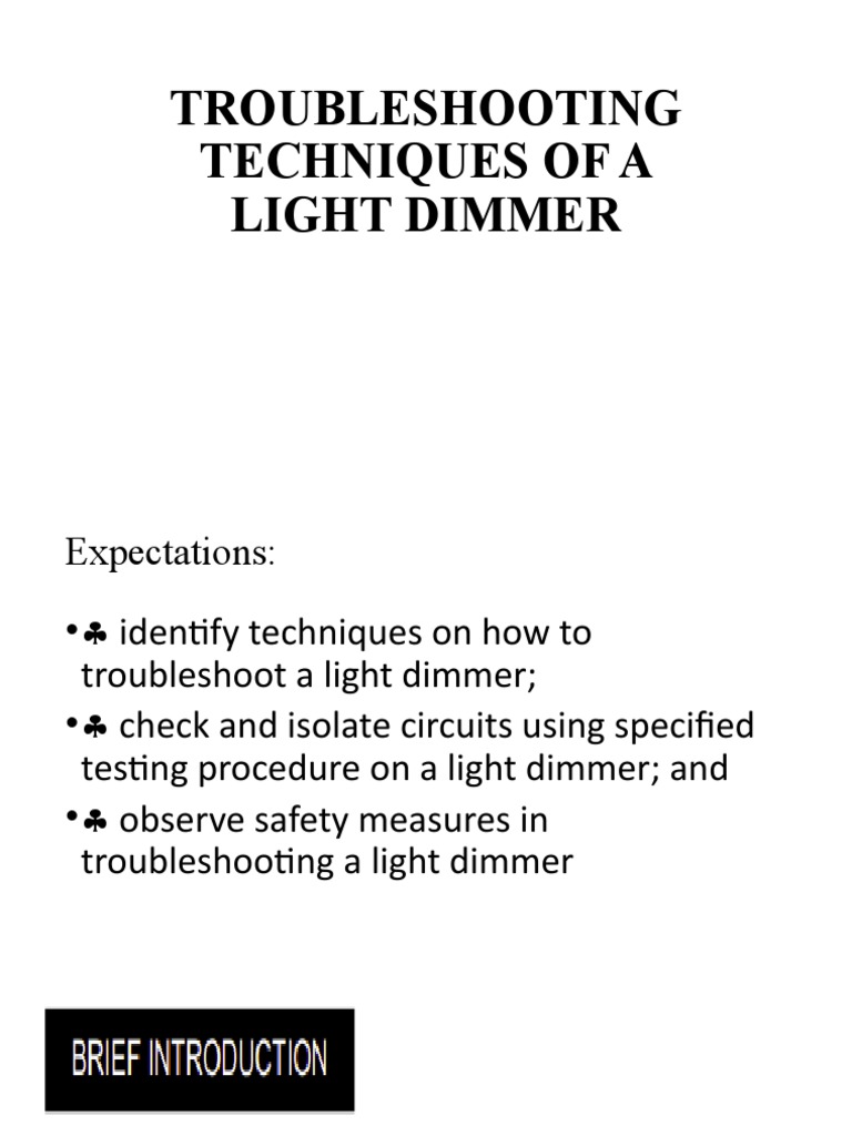 Troubleshooting techniques of a light dimmer pdf