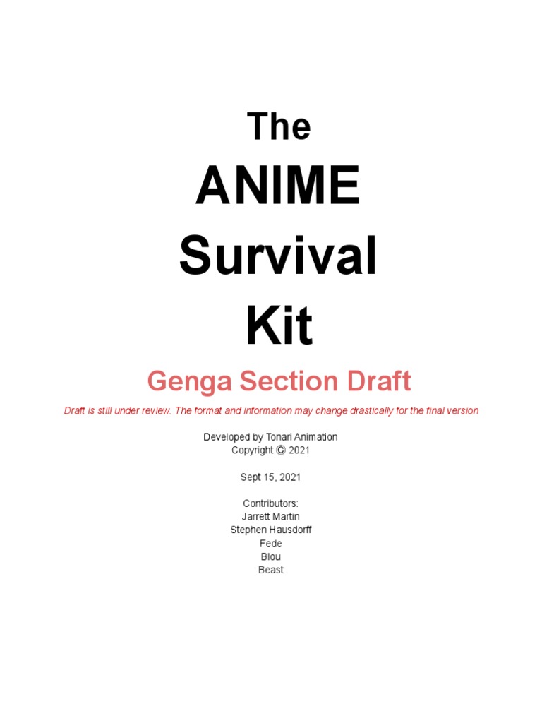 Anime Survival Kit Genga Section | PDF