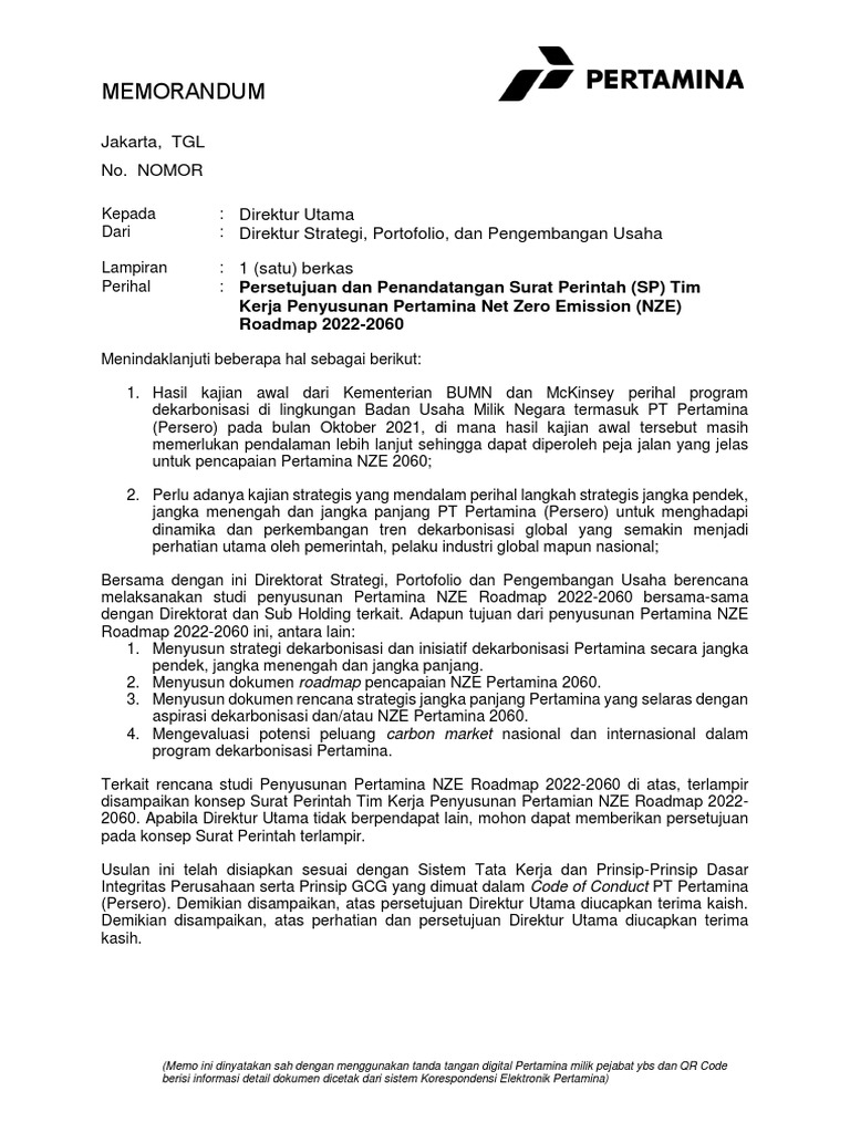 Draft memo pengantar sp nze compile pdf
