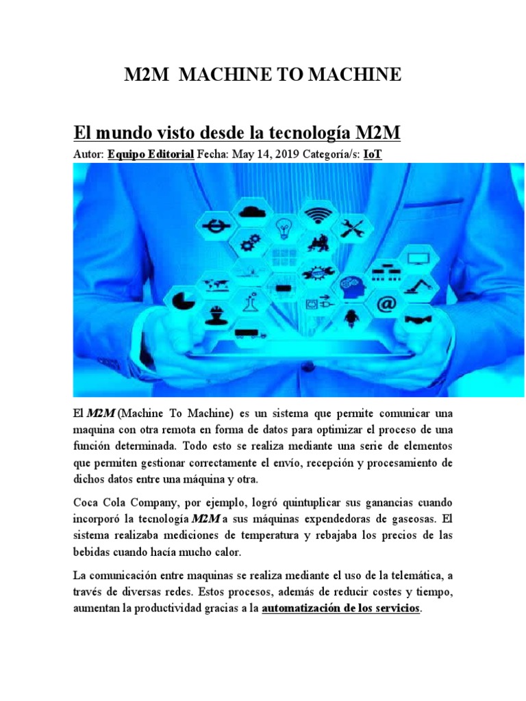 M2M Machine To Machine | PDF | Computación en la nube | Internet de las ...