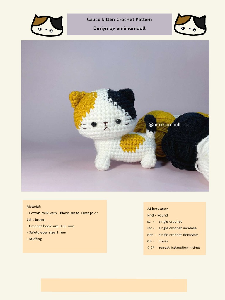 Calico Cat Pattern Amigurumi | PDF
