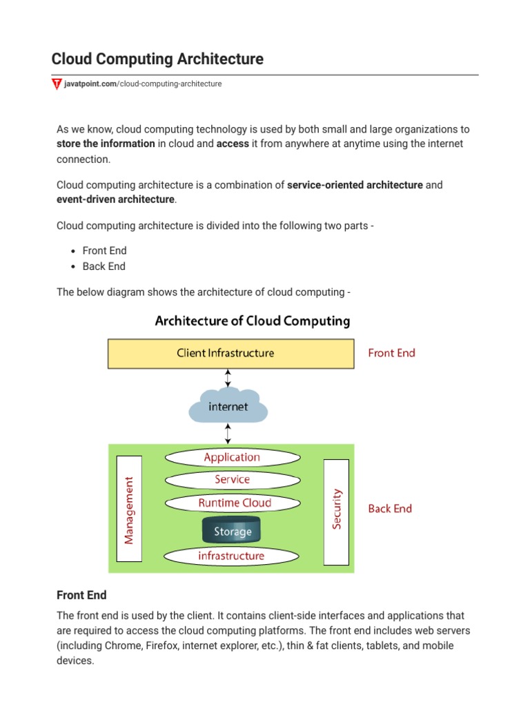 Cloud Computing Architecture | PDF | Cloud Computing | Computing