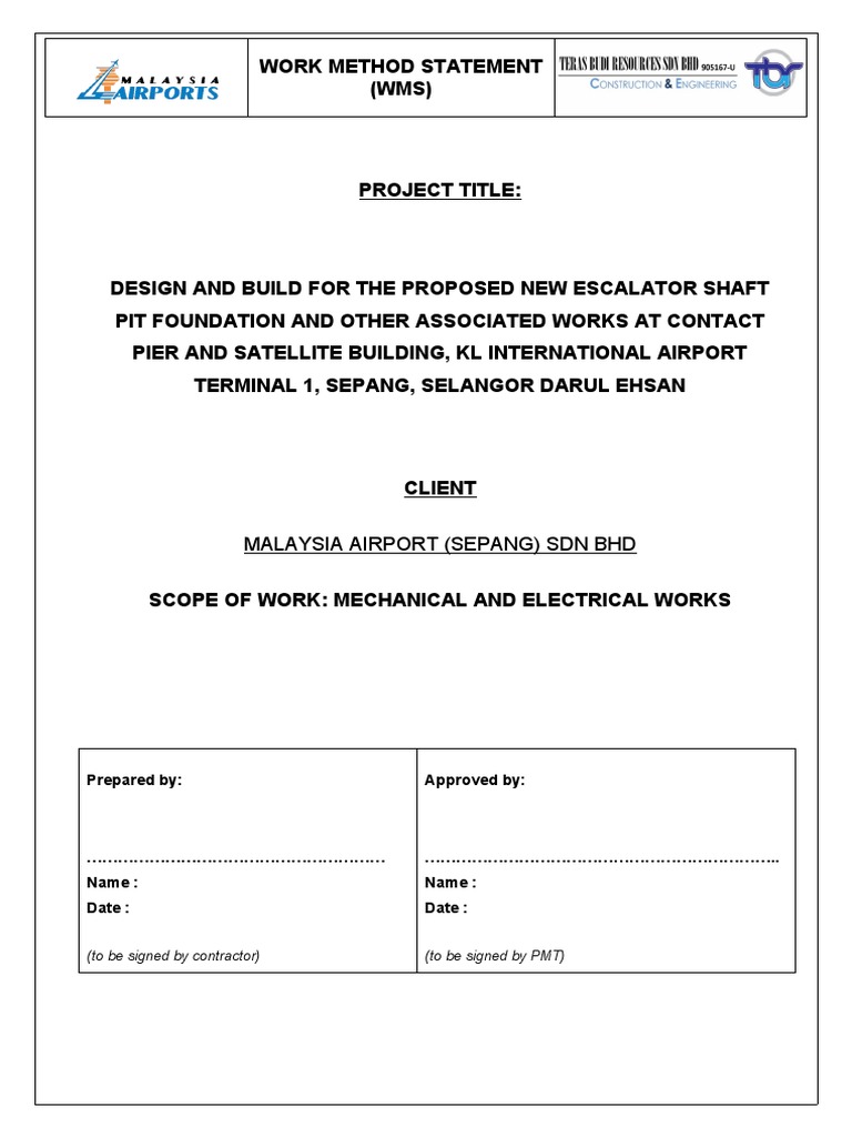 04 WORK METHOD STATEMENTElectrical Works PDF