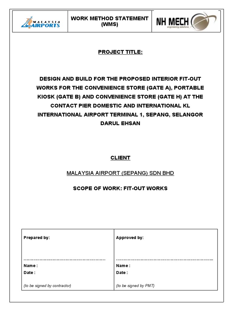 Interior Fit-Out Work Method Statement | PDF