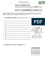 Test N°3 Matematica Tercero B