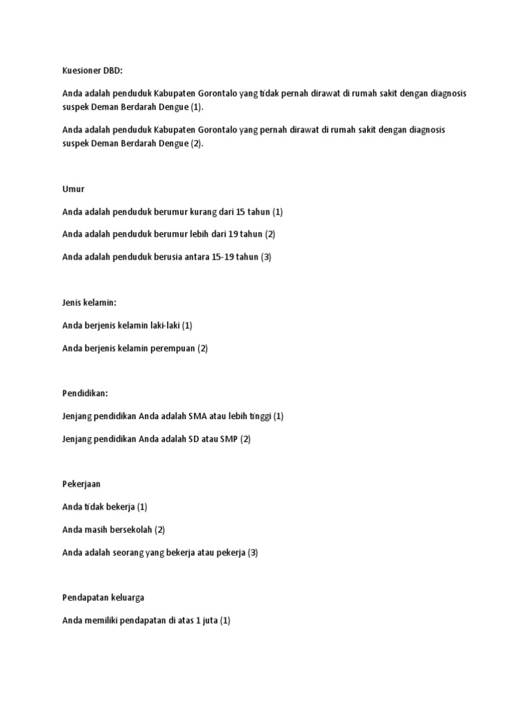 Kuesioner DBD | PDF