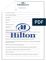 Hilton Hotel Interview Form