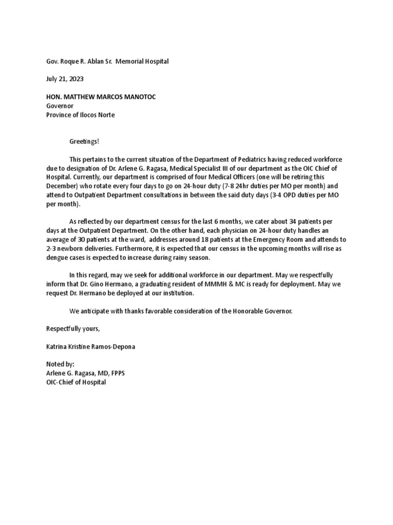 Request for Pediatric Workforce Support | PDF | Science & Mathematics