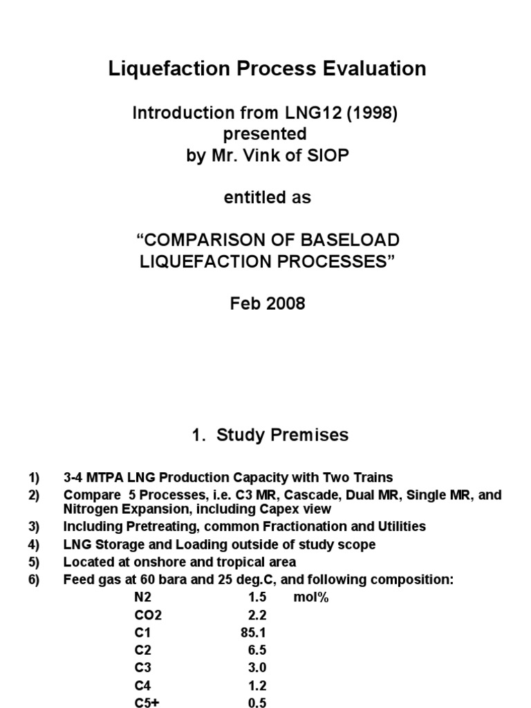 LNG Liquefaction Process Comparison | PDF | Liquefied Natural Gas ...