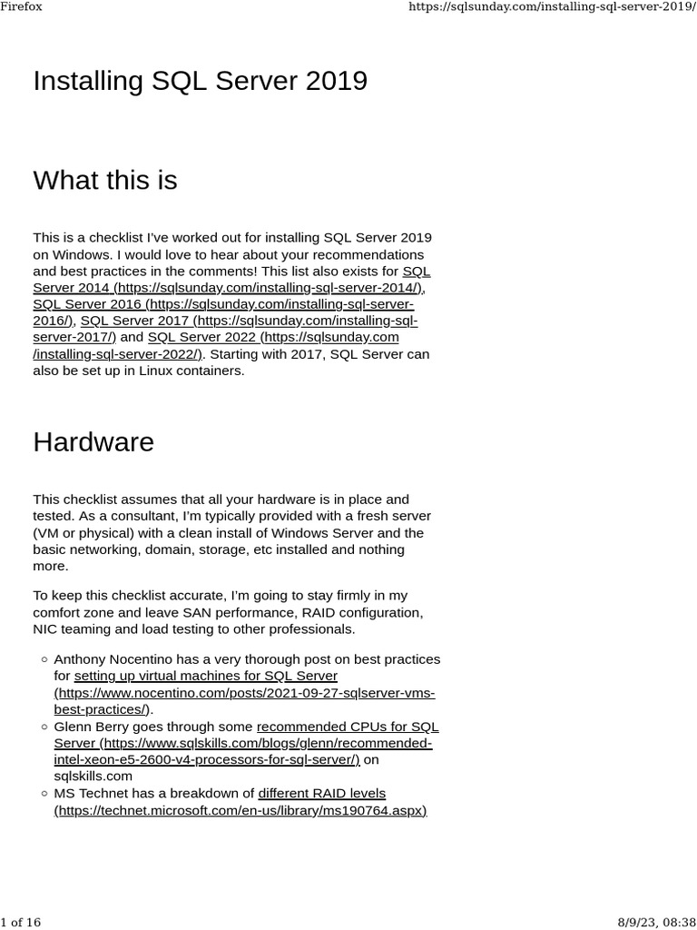 Installing SQL Server 2019 | PDF | Business | Computers