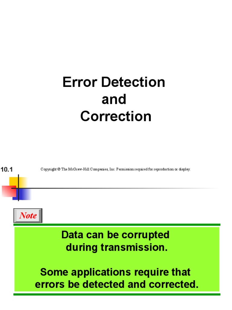 Ch10 Error Detection and Correction | PDF | Error Detection And ...
