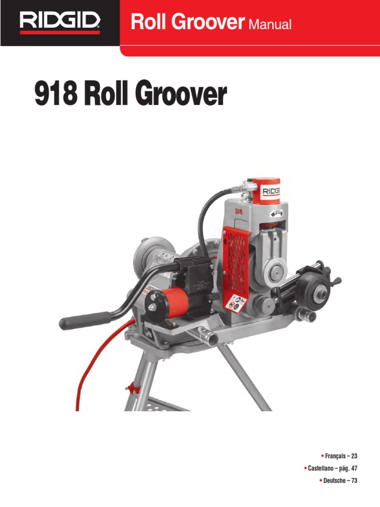 Pipe Grooving MAchine Rigid 9181 PDF Pipe (Fluid Conveyance) Screw