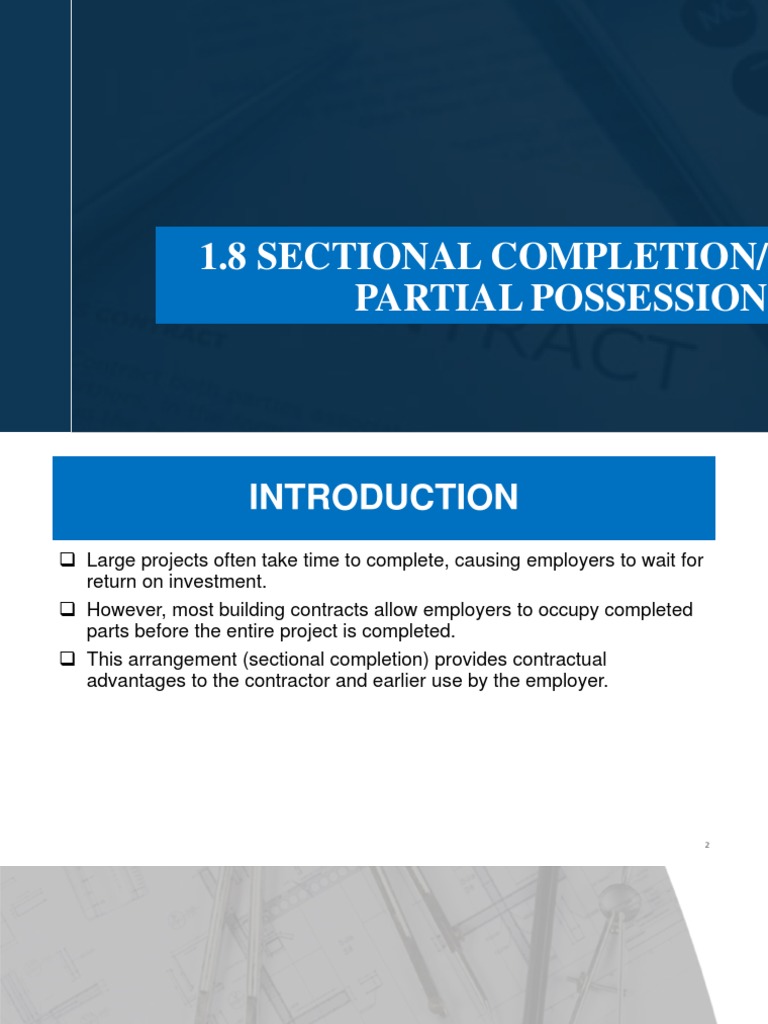 8 Partial Possession Sectional Completion R1 PDF