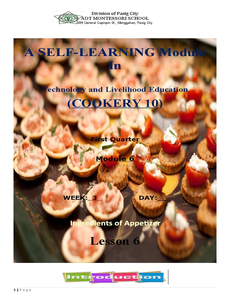 Lesson 6 Ingredients of Appetizer PDF