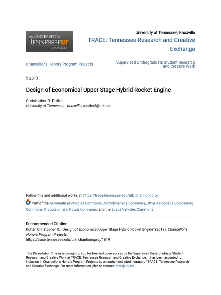 Design of Economical Upper Stage Hybrid Rocket Engine | PDF | Rocket ...