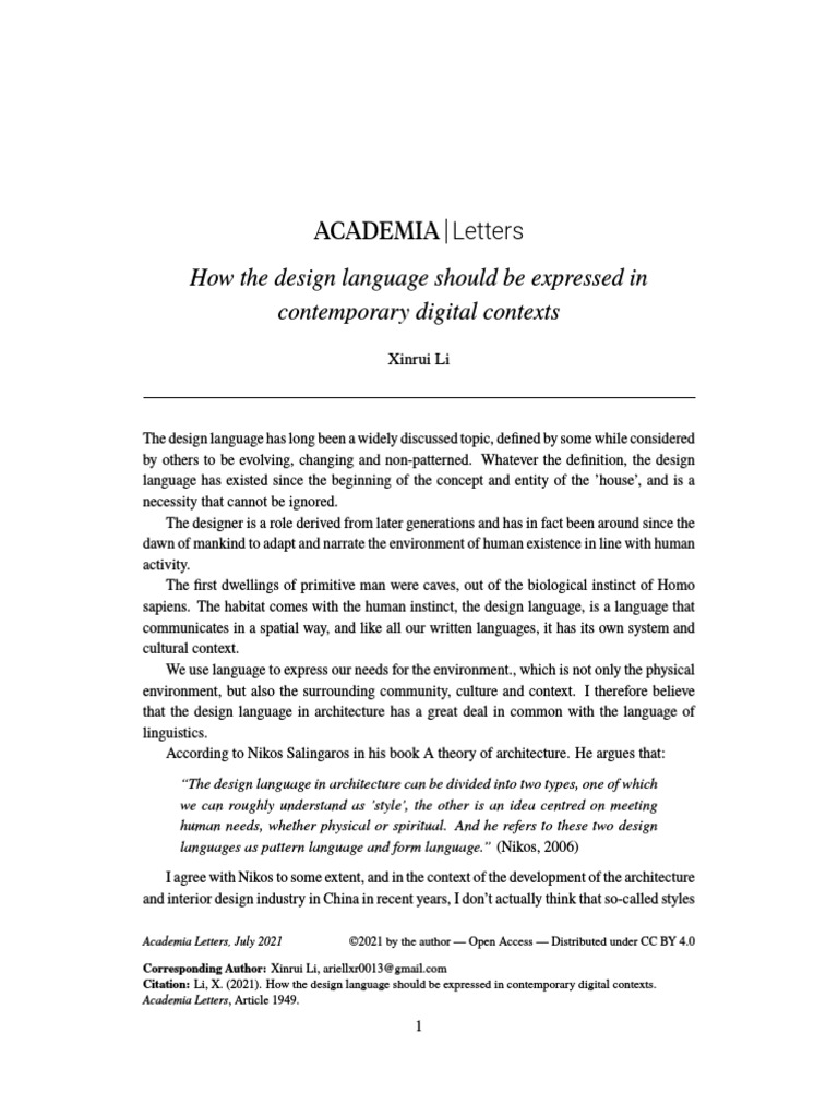 Design Language in Digital Contexts | PDF