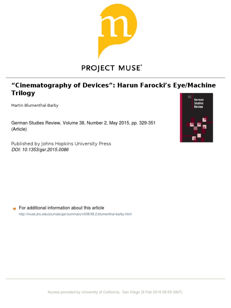Harun Farocki Eye Machine