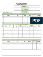 Travel Claim Form SGS-KEYSTONE