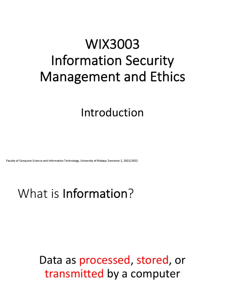 Information Security Management Overview | PDF