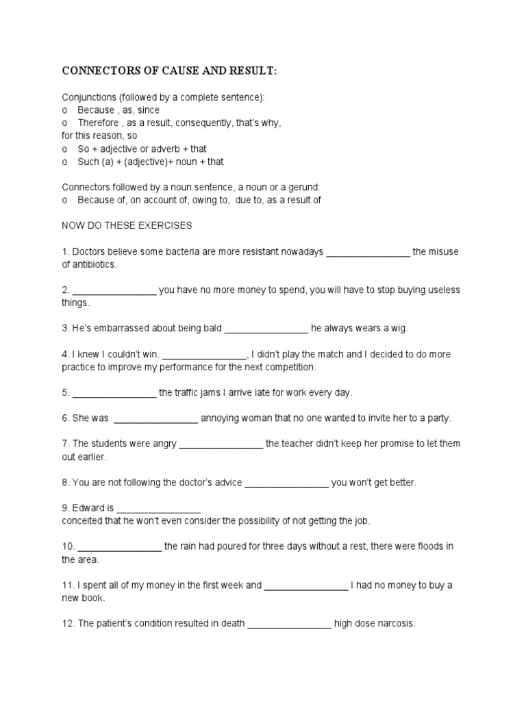 Connectors of Cause and Result PDF