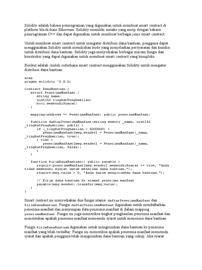 Pengenalan Solidity untuk Smart Contract | PDF | Bisnis