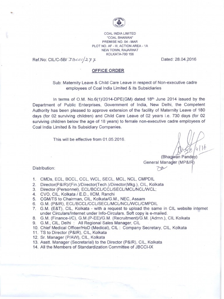 Child Care Leave Law In India